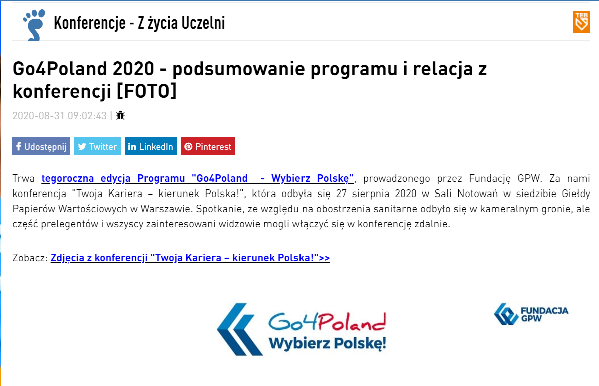 Relacja z Konferencji Go4Poland