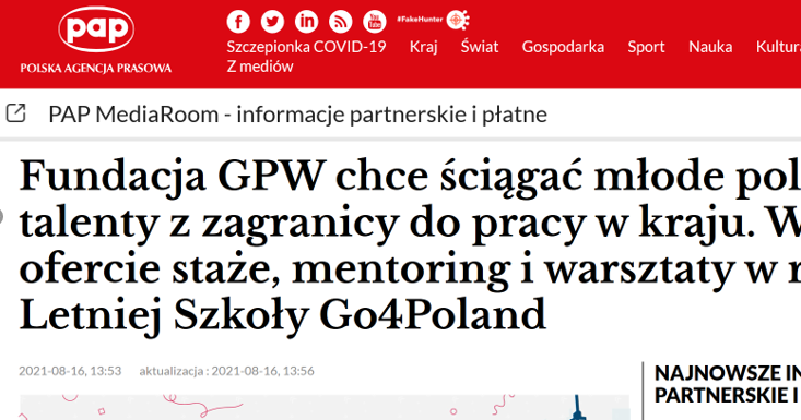 PAP pisze o Go4Poland