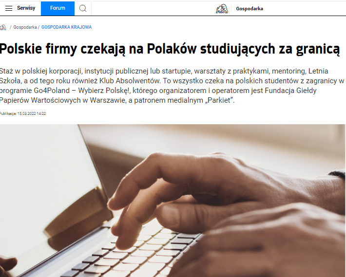 Parkiet: Polskie firmy czekają na Polaków studiujących za granicą