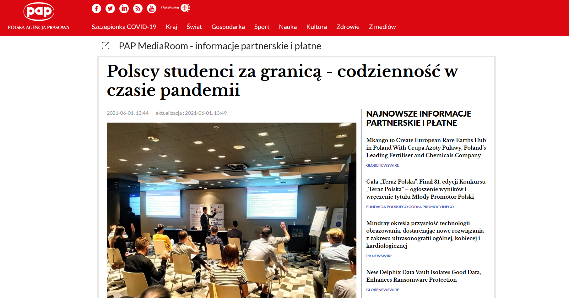 PAP Polscy studenci za granicą - codzienność w dobie pandemii