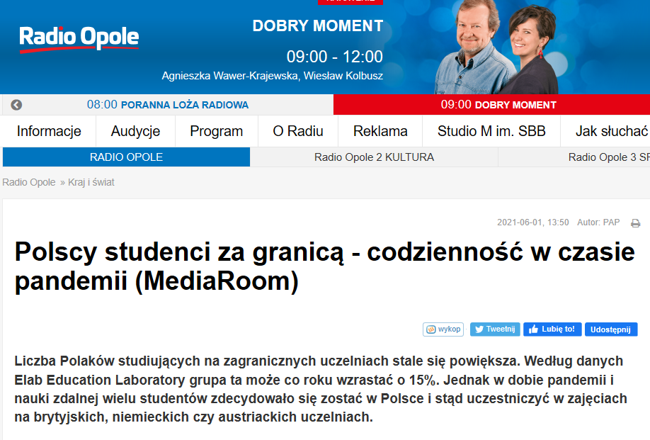 Radio Opole Polscy studenci za granicą - codzienność w czasie pandemii