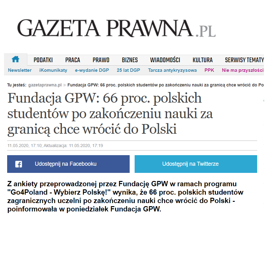 "Dziennik Gazeta Prawna" o Go4Poland